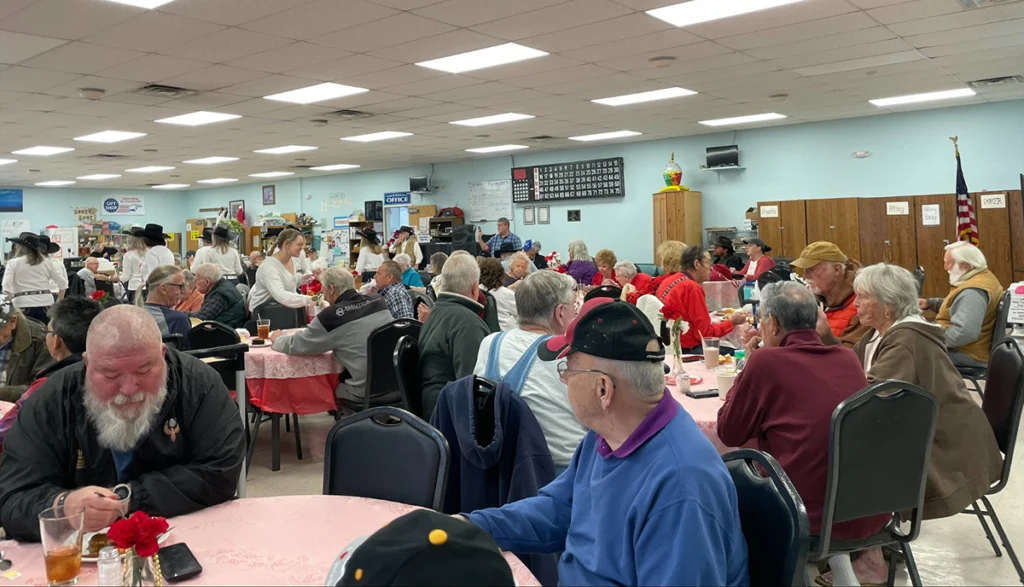 Bingo Hall and people in it.